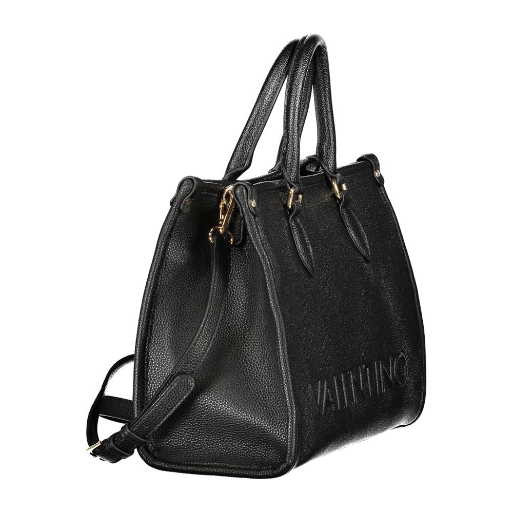 Valentino - Structured Textured Handbag with Detachable Strap - Black Mario Valentino