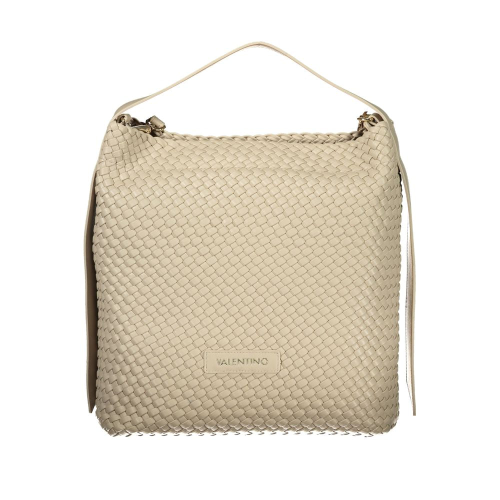 Valentino - Sophisticated Woven Polyurethane Shoulder Bag - Beige Mario Valentino