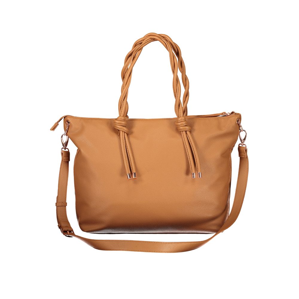 Valentino - Sophisticated Braided Handle Tote Bag - Brown Mario Valentino