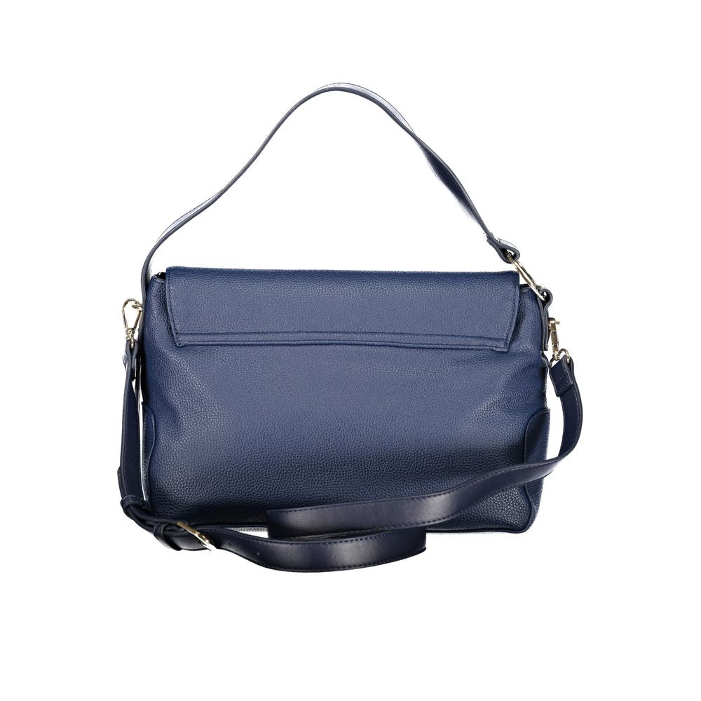 Valentino - Polished Textured Flap Shoulder Bag - Blue Mario Valentino