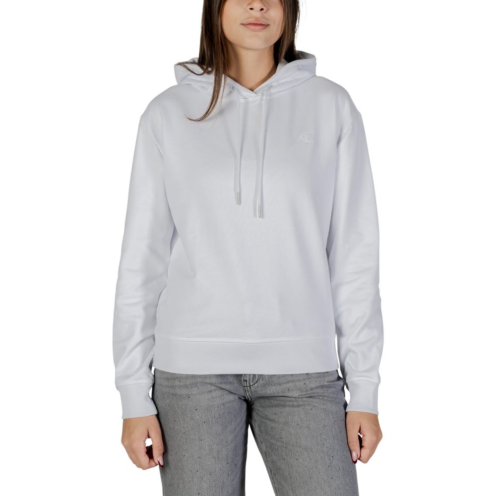 Calvin Klein Jeans - Minimalist Cotton Blend Regular Fit Pullover Hoodie - White Calvin Klein Jeans