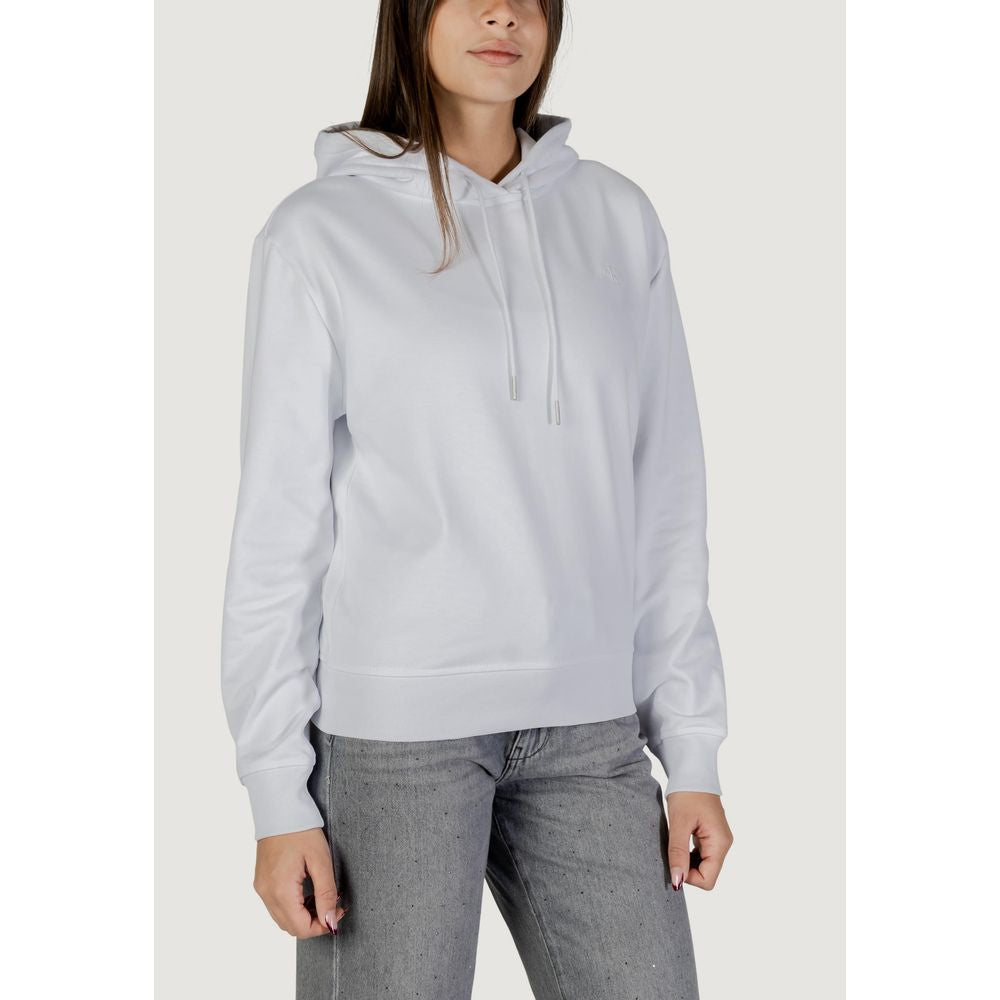 Calvin Klein Jeans - Minimalist Cotton Blend Regular Fit Pullover Hoodie - White Calvin Klein Jeans