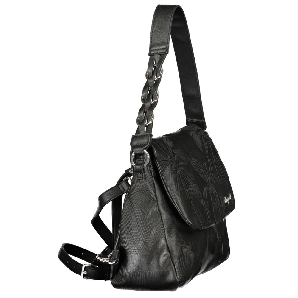Desigual - Sleek Convertible Embossed PU Backpack - Black Desigual