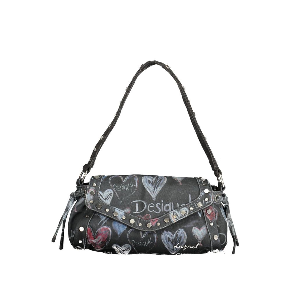 Desigual - Edgy Graffiti Heart Studded Shoulder Bag - Black Desigual