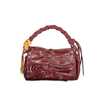 Desigual - Bold Glossy Braided Handle Mini Flap Bag - Burgundy Desigual
