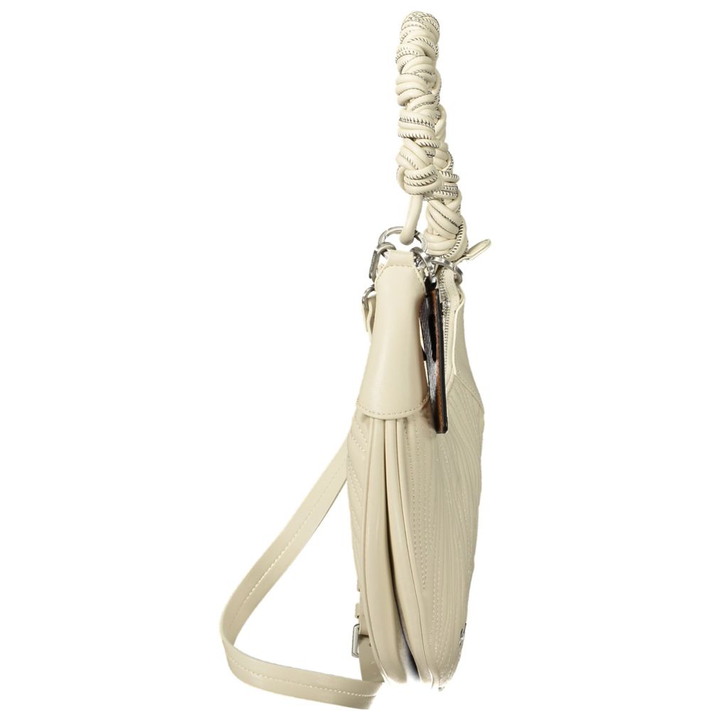 Desigual - Textured Braided Handle Lightweight Shoulder Bag - White Desigual