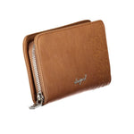 Desigual - Smooth Embossed Leaf Pattern Zip-Around Card Wallet - Brown Desigual