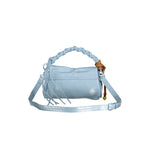 Desigual - Playful Bow Detail Mini Flap Bag With Braided Handle - Light Blue Desigual