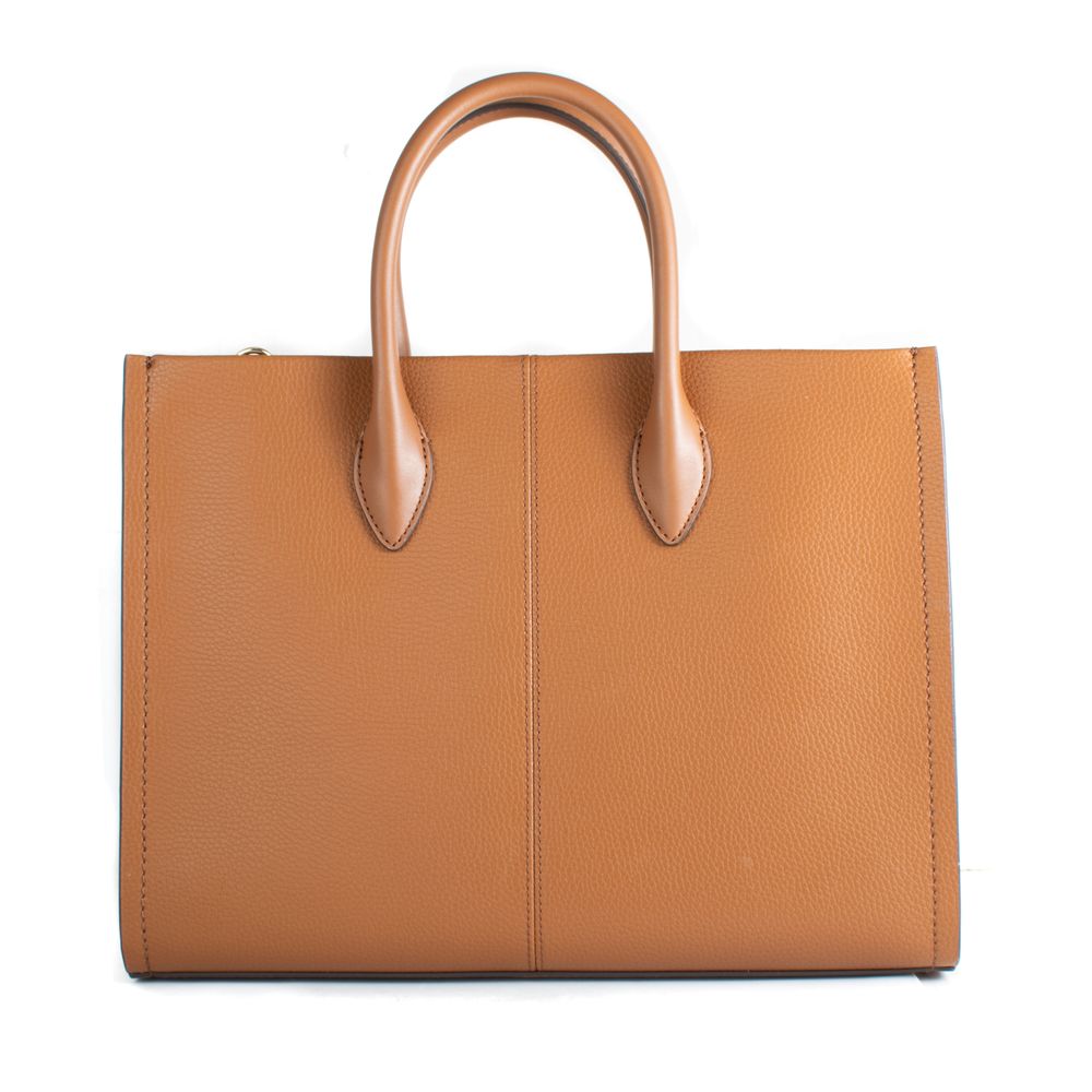 Michael Kors - Polished Logo Print Leather Shoulder Bag - Brown Michael Kors