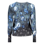Desigual - Artistic Floral Ribbed Knit Crew Neck Sweater - Blue Desigual