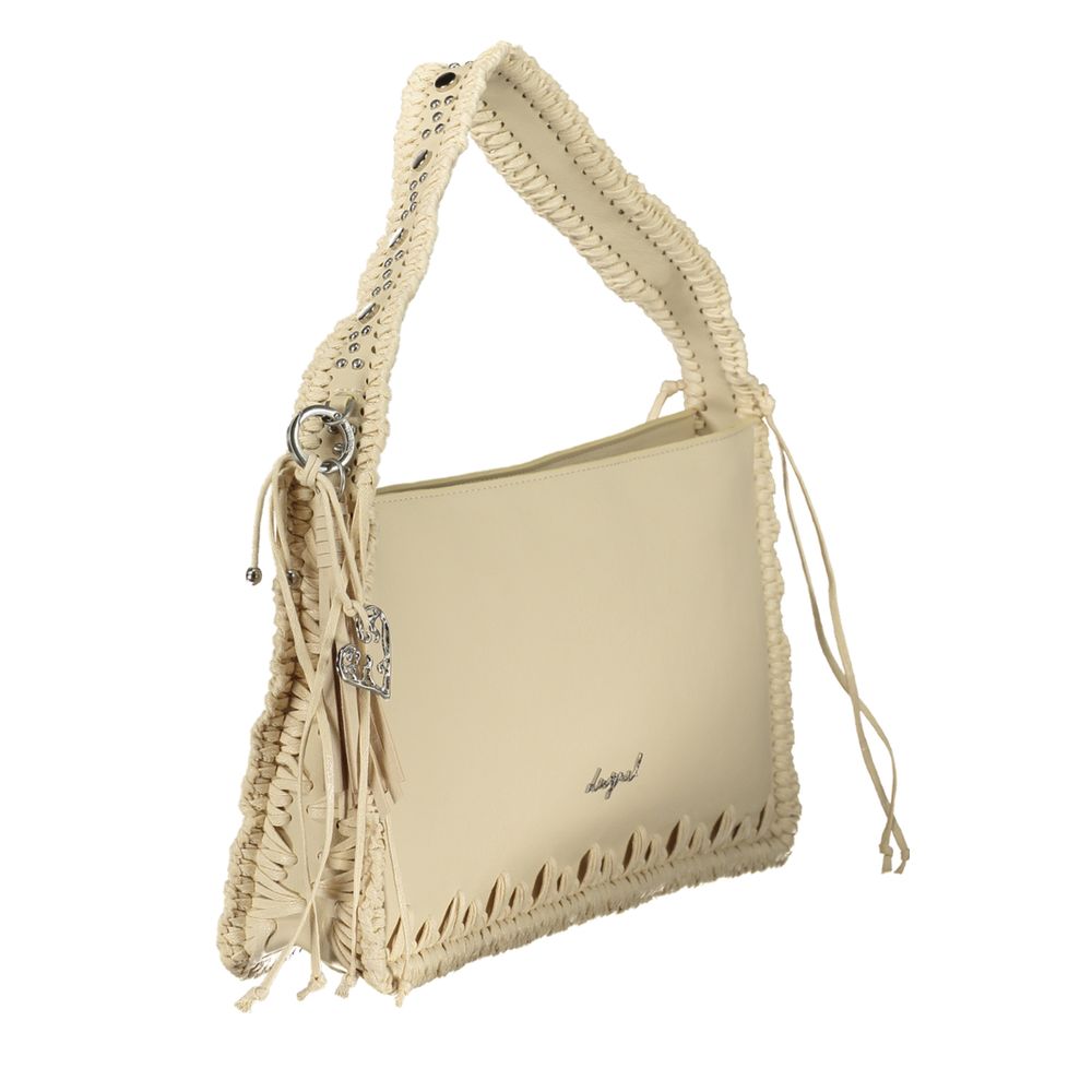 Desigual - Bohemian Braided Studded Shoulder Bag - Beige Desigual
