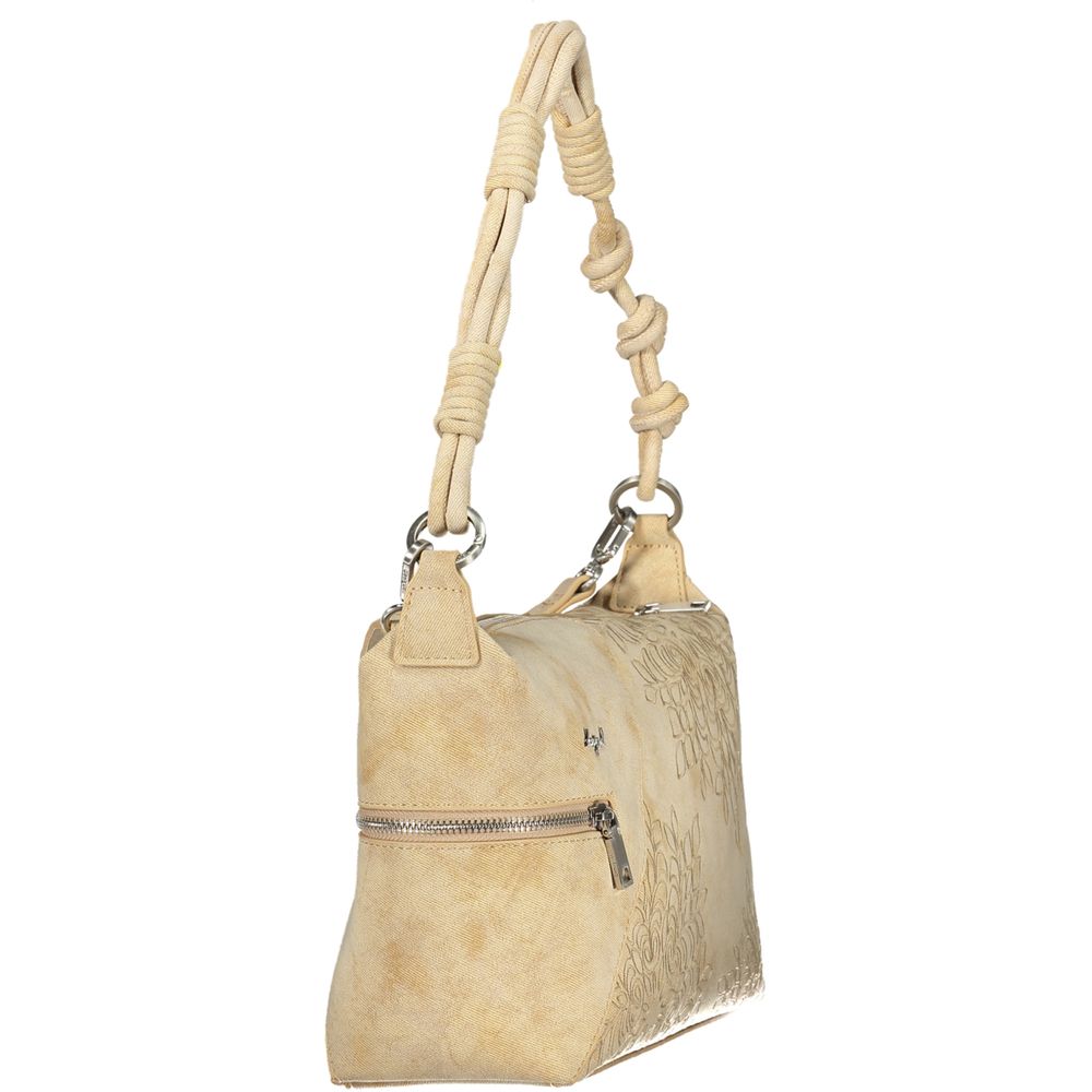 Desigual - Artistic Embossed Knotted Handle Shoulder Bag - Beige Desigual