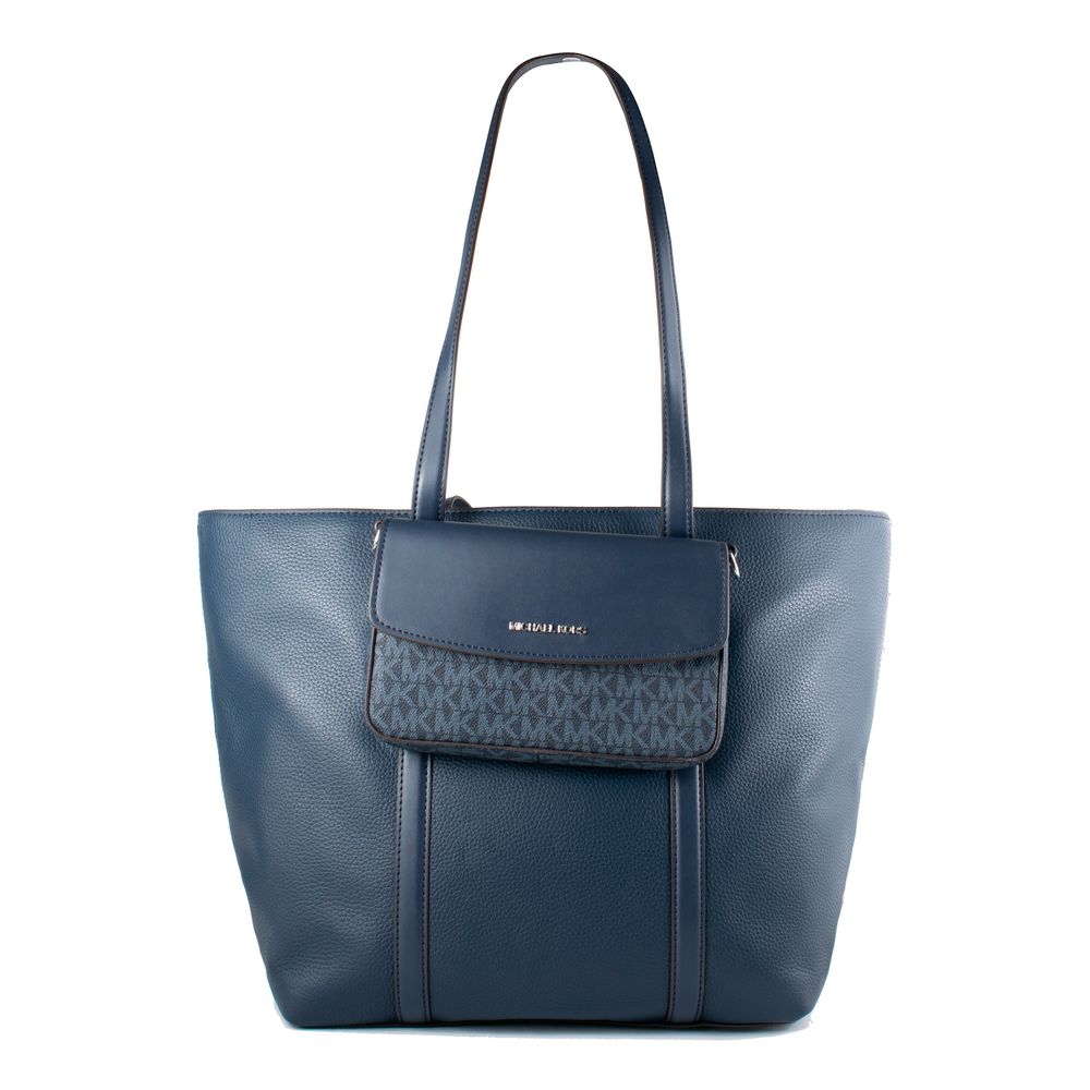 Michael Kors - Polished Textured Tote Bag with Matching Wallet - Blue Michael Kors
