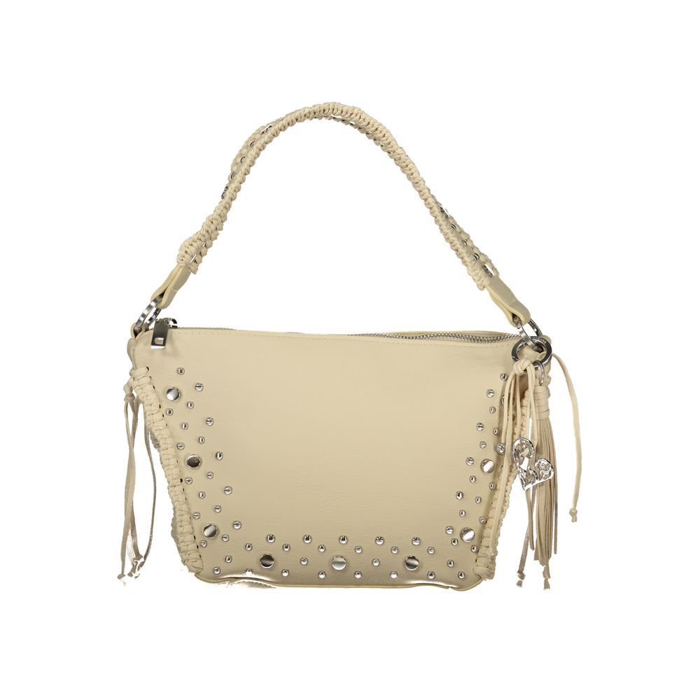 Desigual - Bohemian Studded Braided Handle Shoulder Bag - Beige Desigual