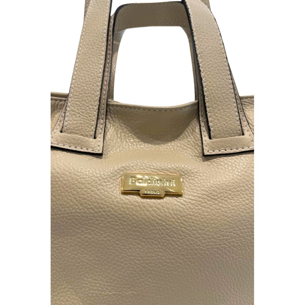 Baldinini Trend - Polished Textured Cowhide Shoulder Bag - Beige Baldinini Trend