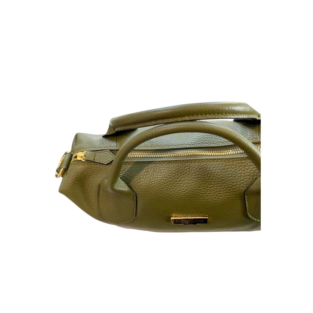 Baldinini Trend - Structured Textured Leather Top Handle Shoulder Bag - Olive Green Baldinini Trend