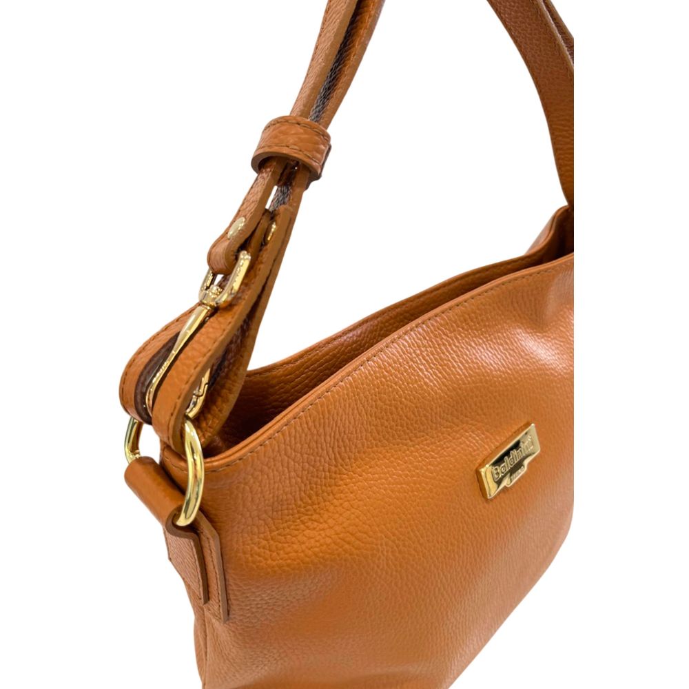 Baldinini Trend - Polished Textured Cowhide Shoulder Bag - Brown Baldinini Trend