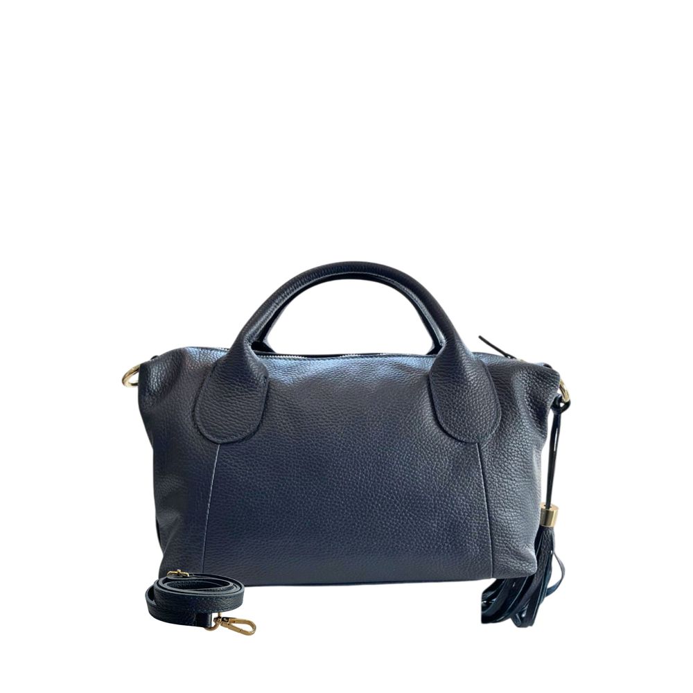 Baldinini Trend - Textured Cowhide Shoulder Bag with Fringe Tassel - Blue Baldinini Trend