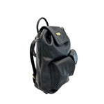 Baldinini Trend - Textured Cowhide Flap Backpack with Gold Hardware - Black Baldinini Trend