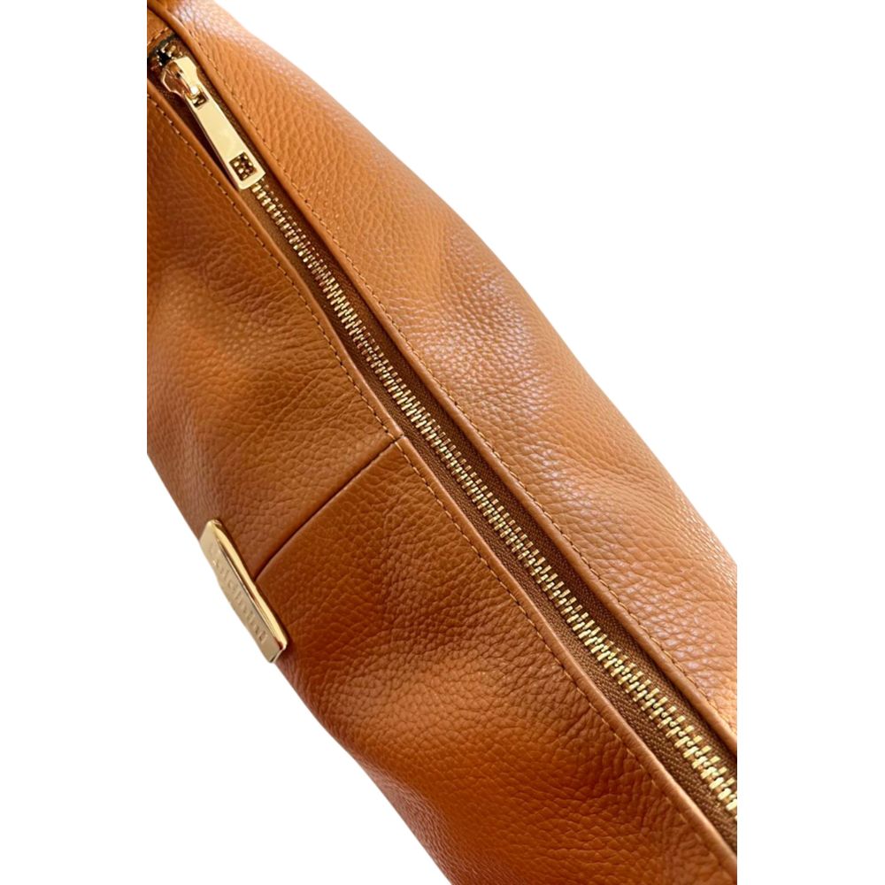 Baldinini Trend - Polished Textured Cowhide Shoulder Bag with Adjustable Strap - Brown Baldinini Trend