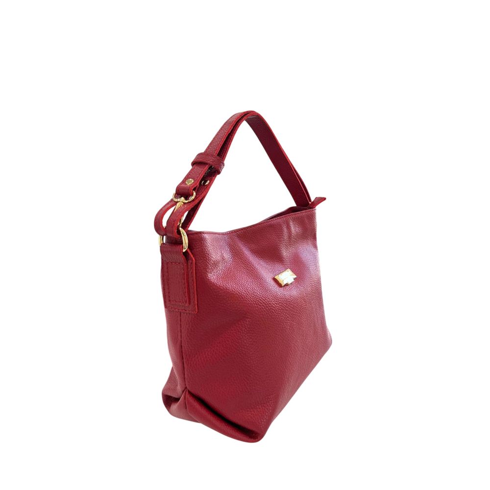 Baldinini Trend - Structured Textured Cowhide Shoulder Bag - Red Baldinini Trend