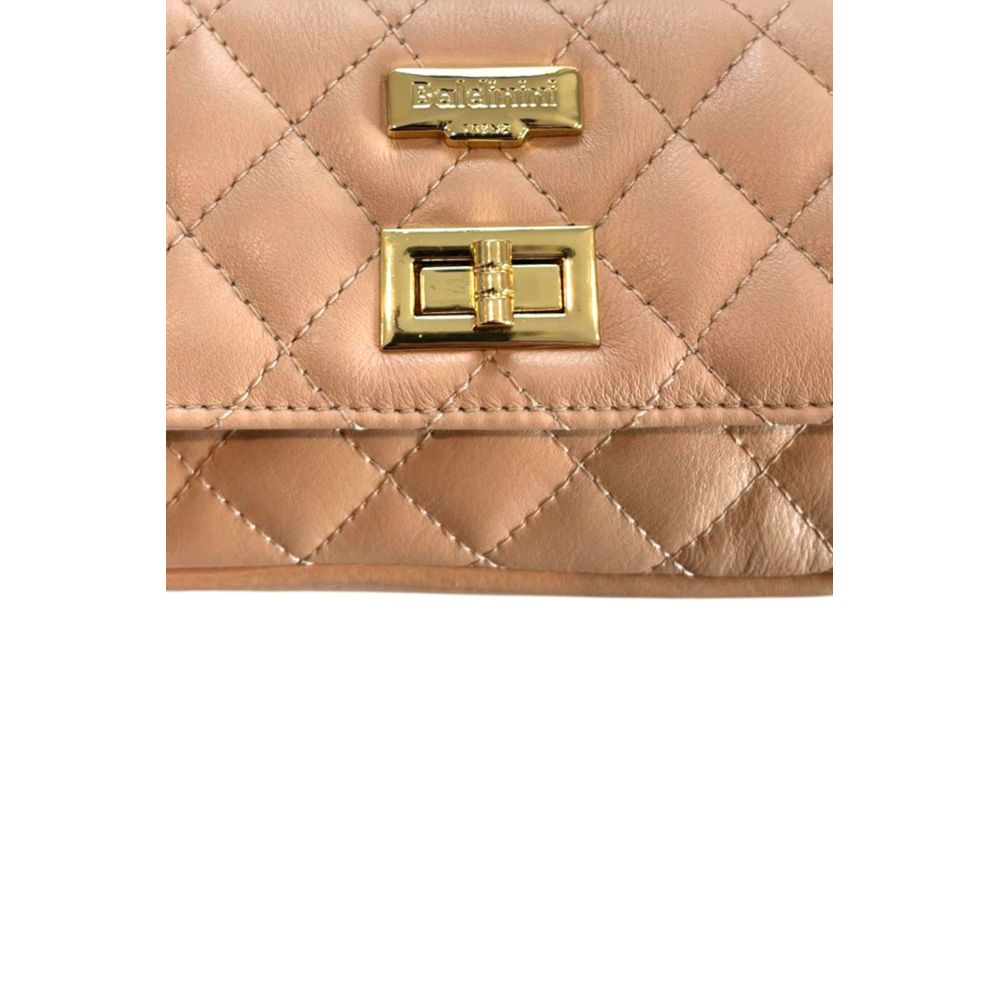 Baldinini Trend - Elegant Quilted Leather Mini Chain Crossbody Bag - Beige Baldinini Trend