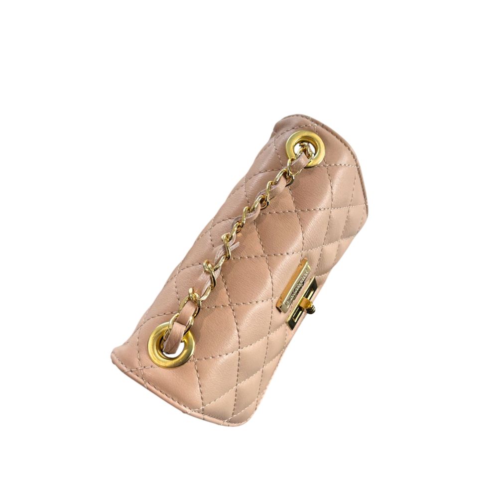Baldinini Trend - Elegant Quilted Leather Mini Chain Crossbody Bag - Beige Baldinini Trend