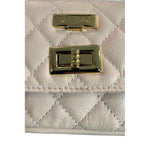 Baldinini Trend - Elegant Quilted Cowhide Mini Crossbody Bag - Beige Baldinini Trend