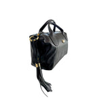 Baldinini Trend - Polished Textured Cowhide Shoulder Bag with Tassel - Black Baldinini Trend