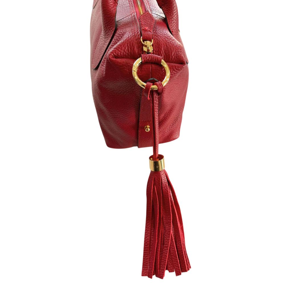 Baldinini Trend - Textured Cowhide Shoulder Bag with Tassel - Red Baldinini Trend