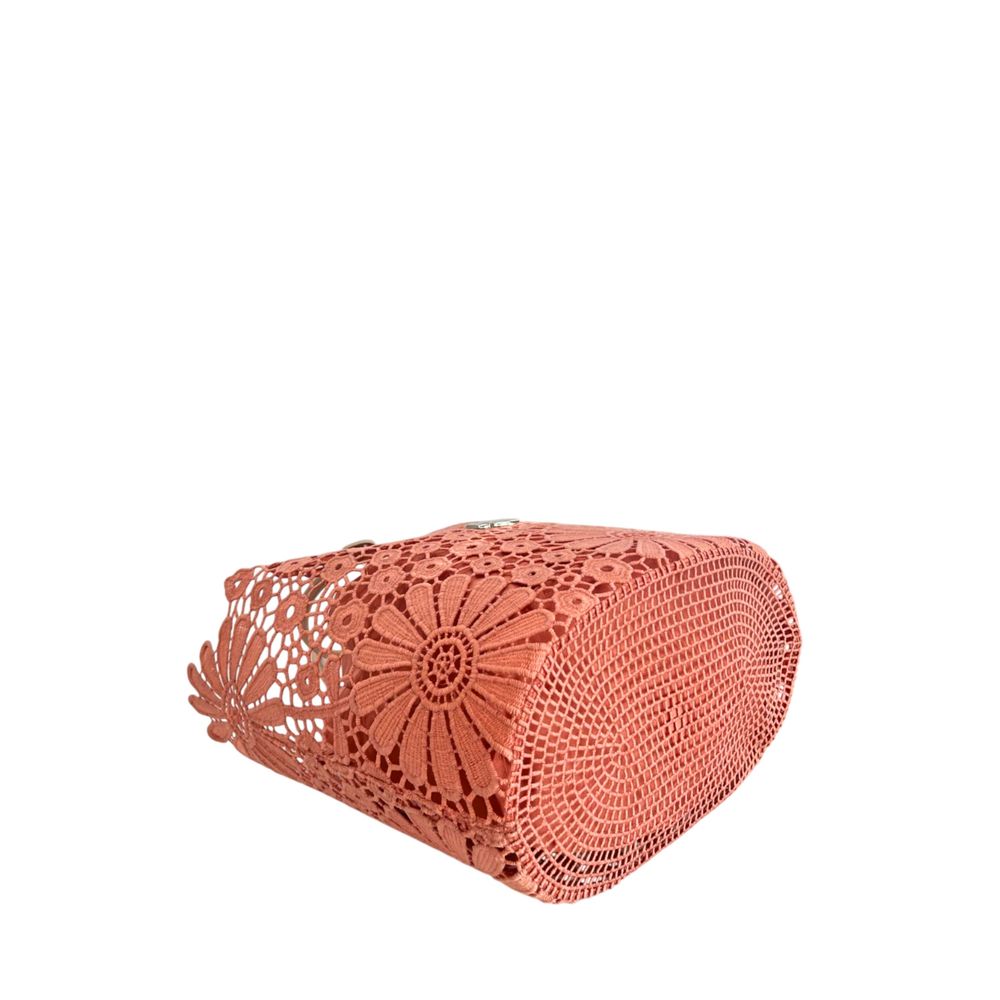 Baldinini Trend - Romantic Floral Openwork Basket Handbag - Pink Baldinini Trend