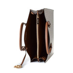 Michael Kors - Structured Monogram Leather Top Handle Tote - Grey Michael Kors