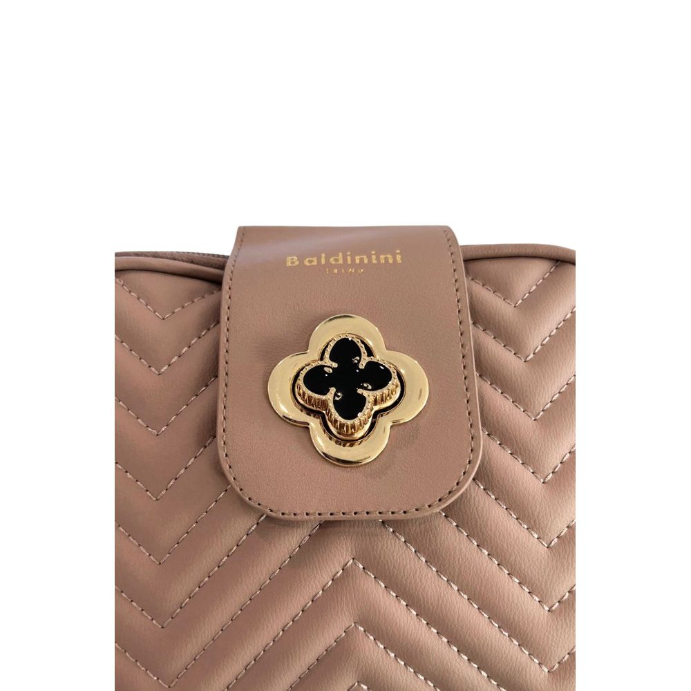 Baldinini Trend - Chic Quilted Chevron Crossbody Bag - Beige Baldinini Trend