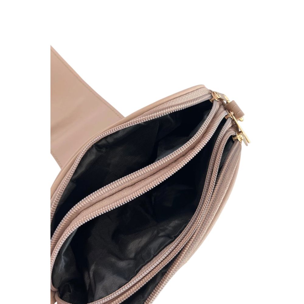 Baldinini Trend - Chic Quilted Chevron Crossbody Bag - Beige Baldinini Trend