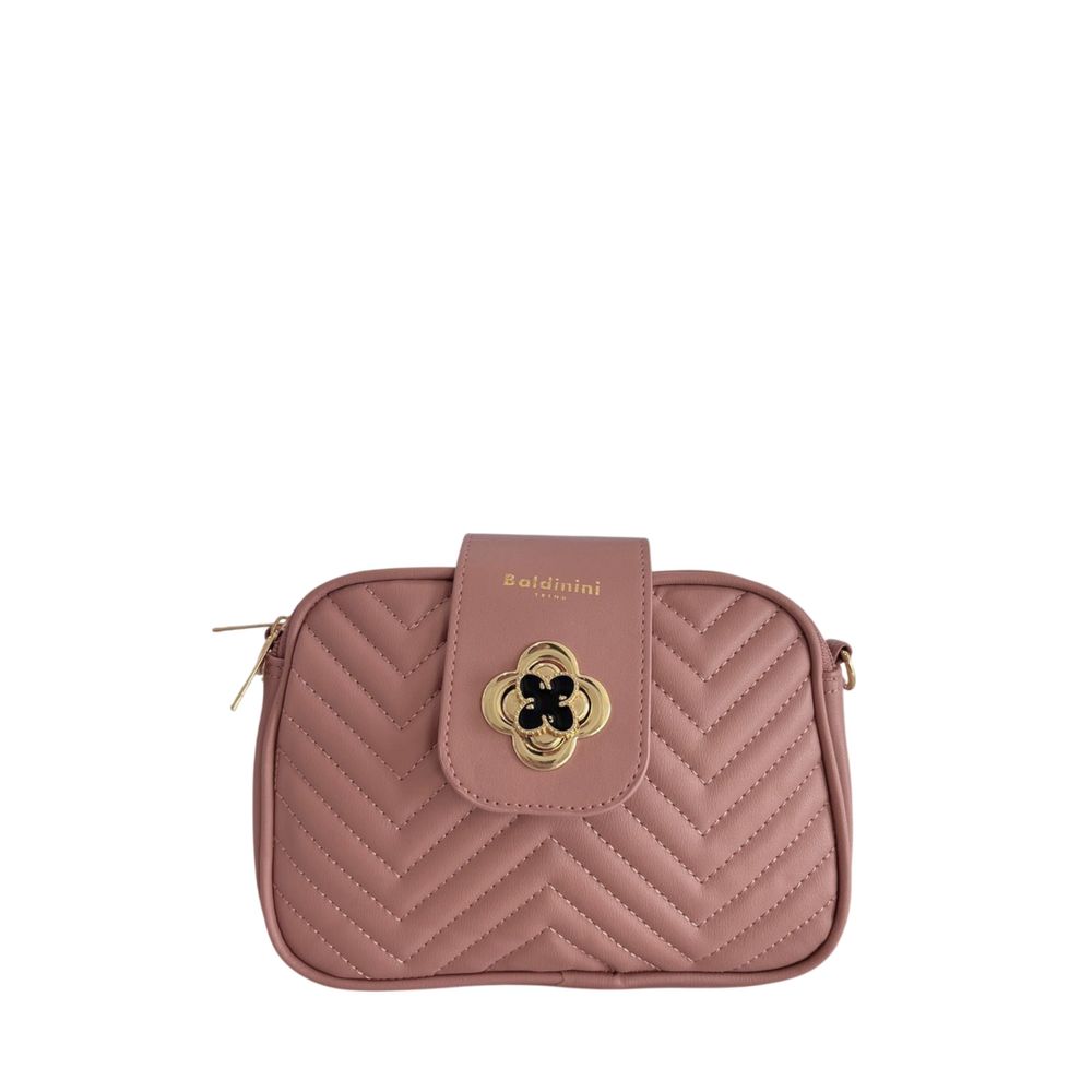 Baldinini Trend - Elegant Quilted Chevron Crossbody Bag - Pink Baldinini Trend