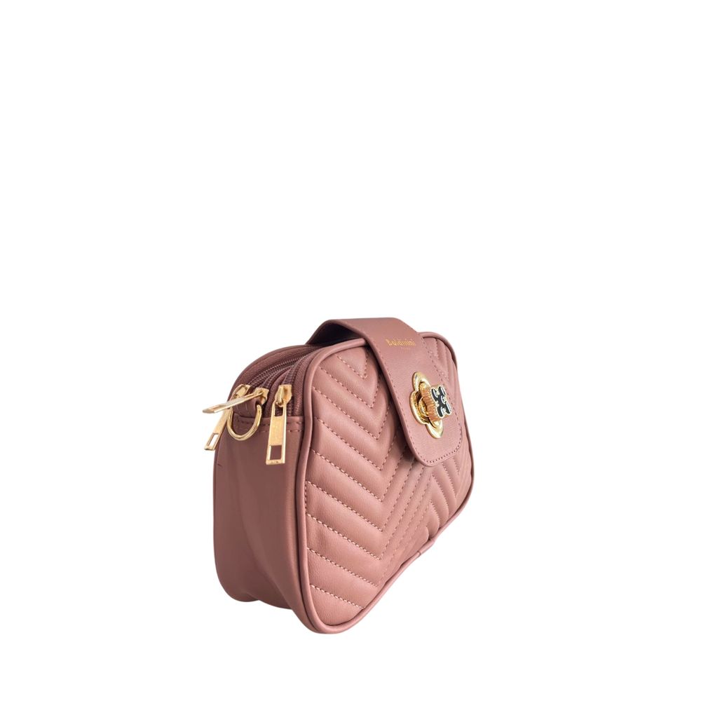 Baldinini Trend - Elegant Quilted Chevron Crossbody Bag - Pink Baldinini Trend