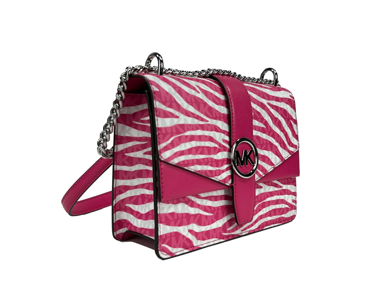 Michael Kors - Bold Zebra Print Compact Crossbody Bag - Dragon Fruit Michael Kors