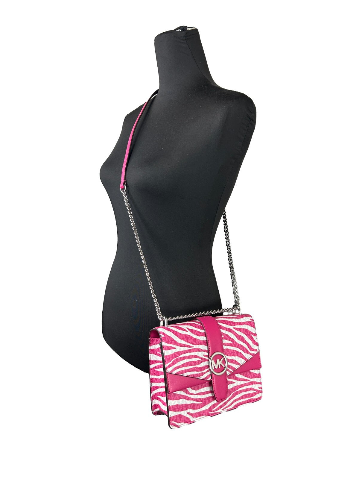Michael Kors - Bold Zebra Print Compact Crossbody Bag - Dragon Fruit Michael Kors