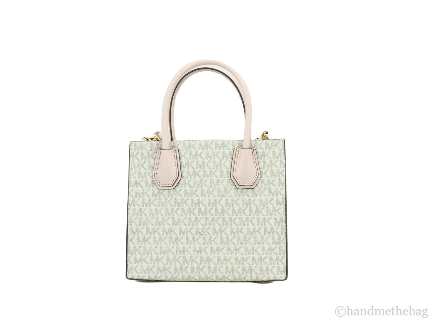 Michael Kors - Sophisticated Logo Print Structured Crossbody Bag - Powder Blush Multi Michael Kors