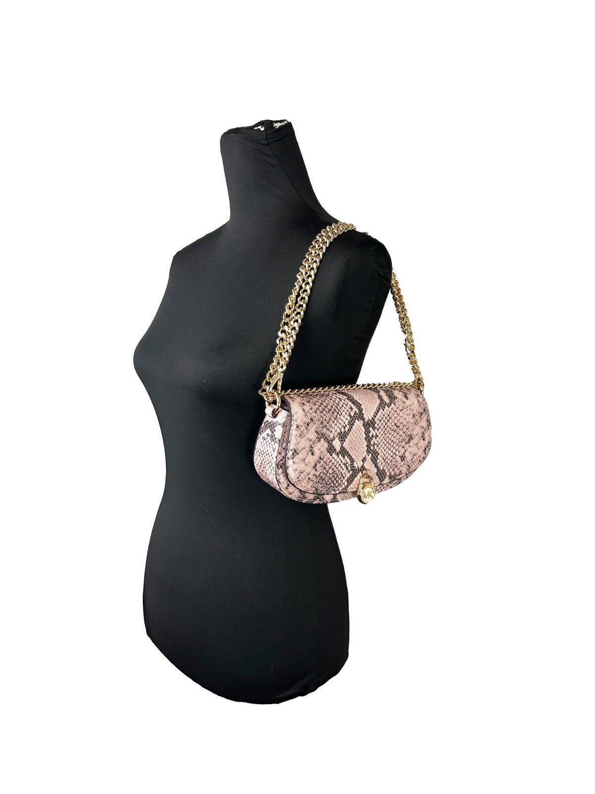 Michael Kors - Bold Pink Snake Print Small Messenger Crossbody Bag - Pink Snake Michael Kors