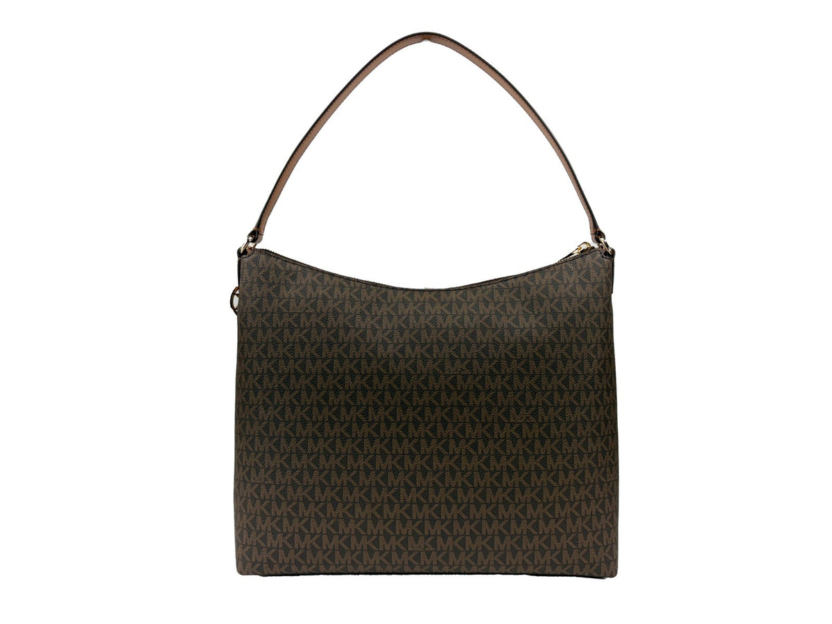 Michael Kors - Polished Logo Print Large Cargo Shoulder Bag - Brown Michael Kors