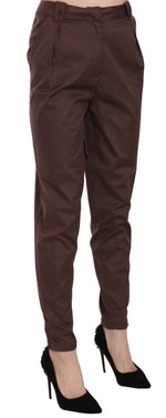 Just Cavalli - Sophisticated High Waist Tapered Formal Trousers - Brown Just Cavalli