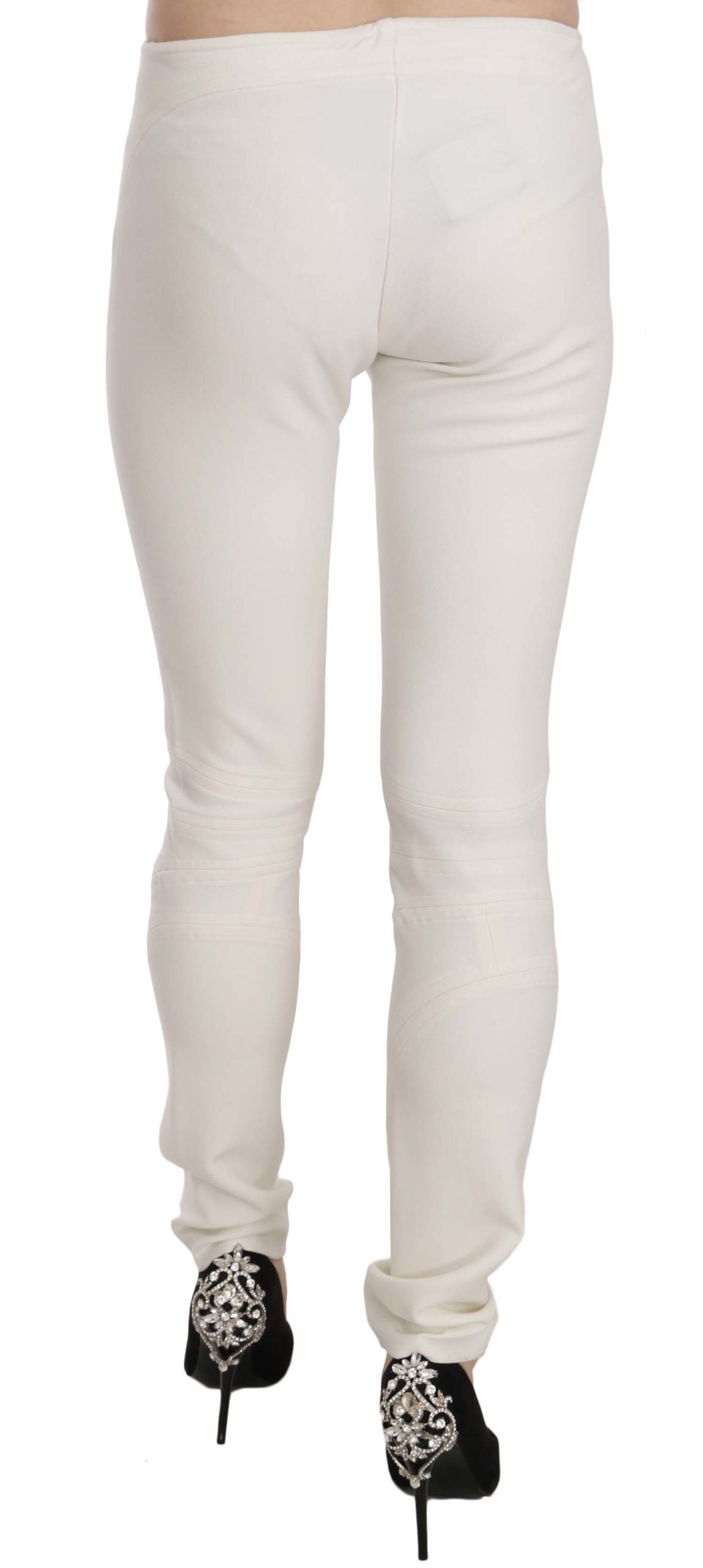 Just Cavalli - Polished Mid-Rise Skinny Dress Trousers - White Just Cavalli