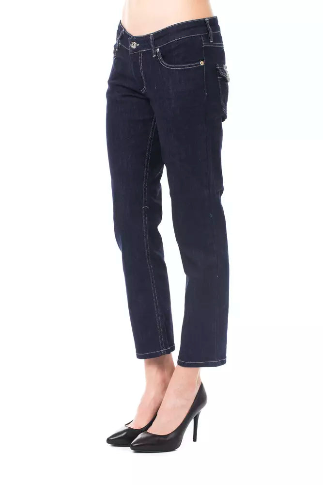 Ungaro Fever - Sophisticated Dark Denim Straight Leg Capri Jeans - Blue Ungaro Fever