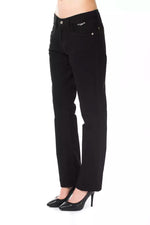 Ungaro Fever - Classic Regular Fit Straight Leg Cotton Pant - Black Ungaro Fever