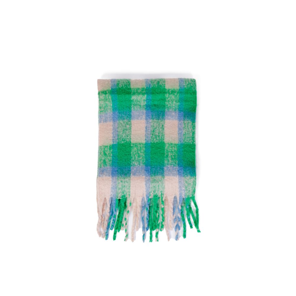 Only - Classic Check Fringe Scarf - Green Multi Only