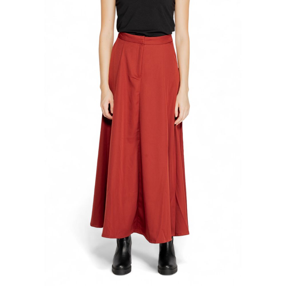 Vero Moda - Elegant High-Waist Flowy Maxi Skirt - Red Vero Moda