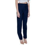 Street One - Sophisticated High-Rise Straight Leg Tailored Trousers - Blue Street One