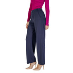 Street One - Elegant Viscose Cigarette Cut Wide Leg Trousers - Blue Street One