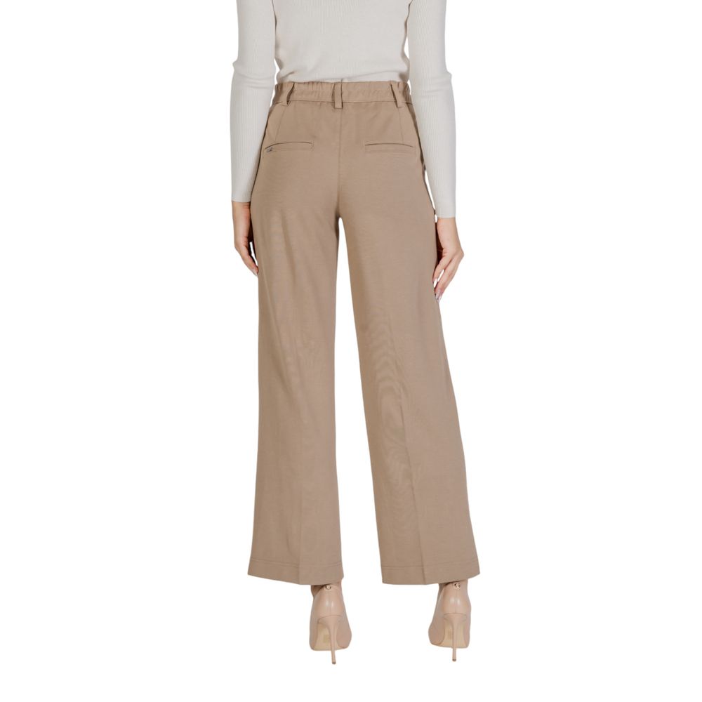 Street One - Elegant Cigarette Cut Tailored Trousers - Beige Street One